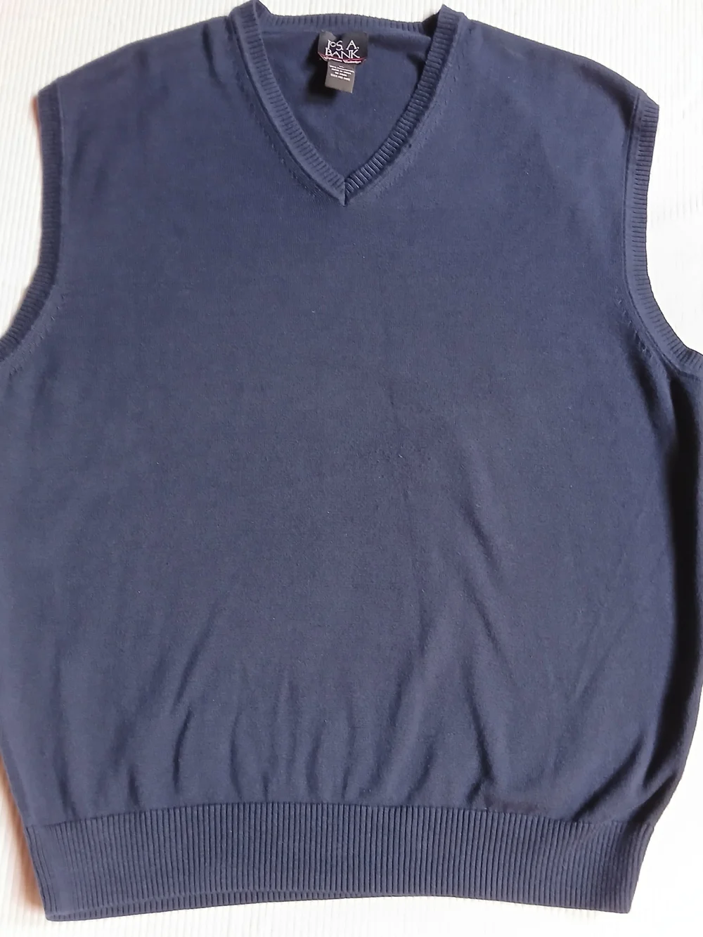 Jos. A. Bank Signature Collection Navy Blue V-Neck Sweater Vest XL Pima Cotton